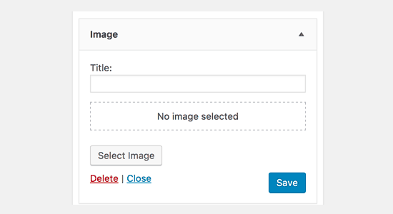 Image Widget WordPress 4.8