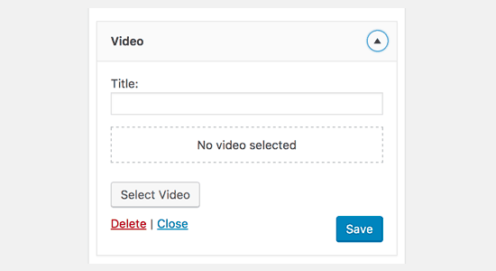 Video Widget WordPress 4.8